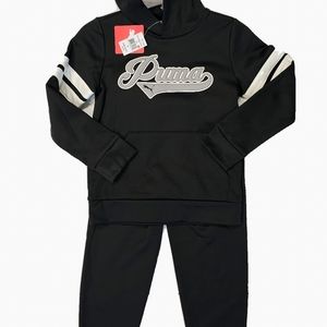 Boys 6 Puma Varsity Hoodie set Brand New With Tags Black/Gray/White